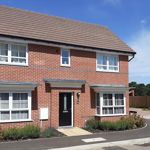 A residential property built using Epsom Red bricks