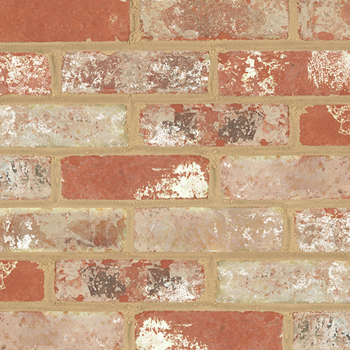 Close up of a wall of Avorio bricks