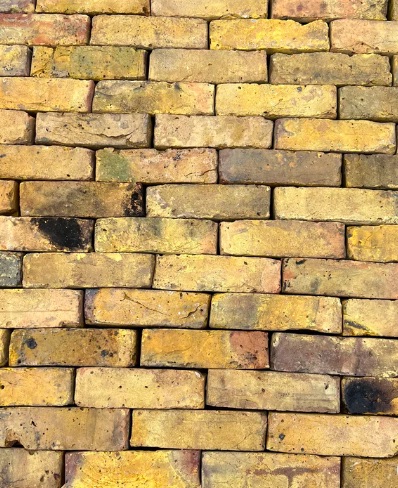 View of full panel of genuine reclaimed London yellow stock