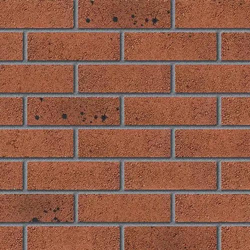 Close up of a wall of Hawkins Antique Blend bricks