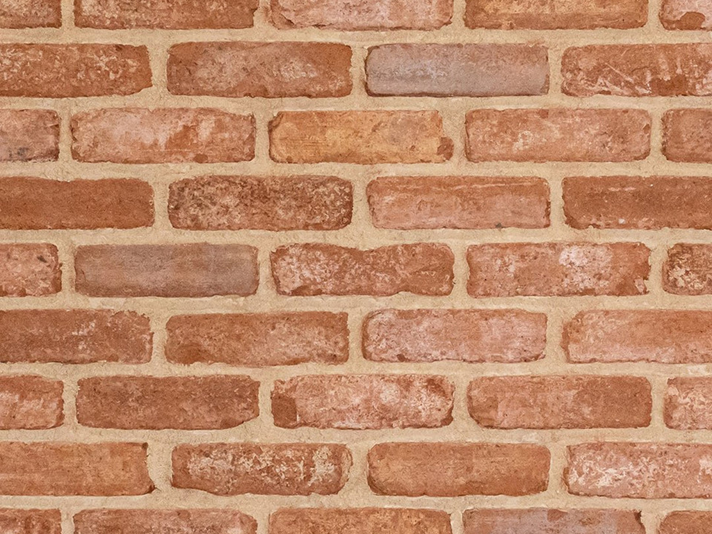 Close up of a wall of Blend 5 brick slips