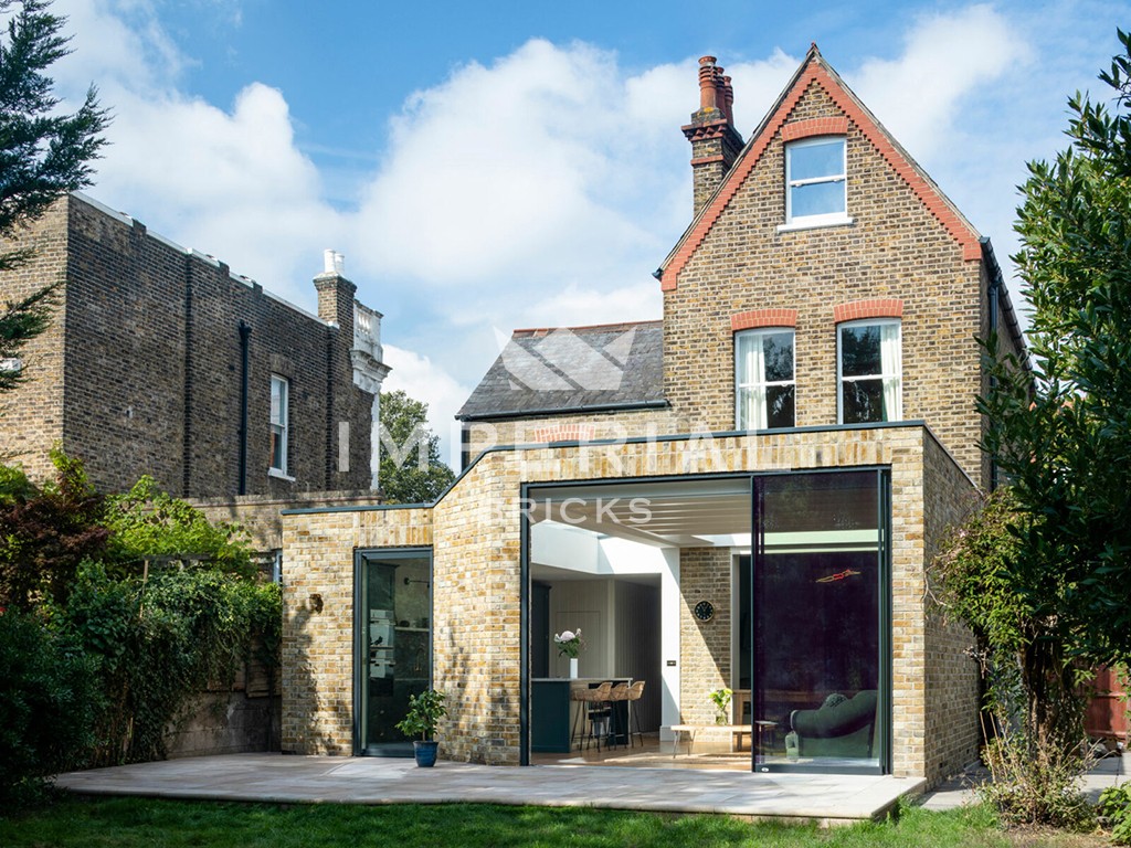 An exterior of a house built using Light Weathered Original London Stock bricks