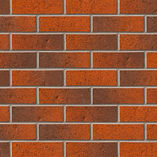 Close up of a wall of Mercia Orange Multi bricks