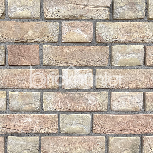 Close up of a wall of Andante Golden Buff bricks