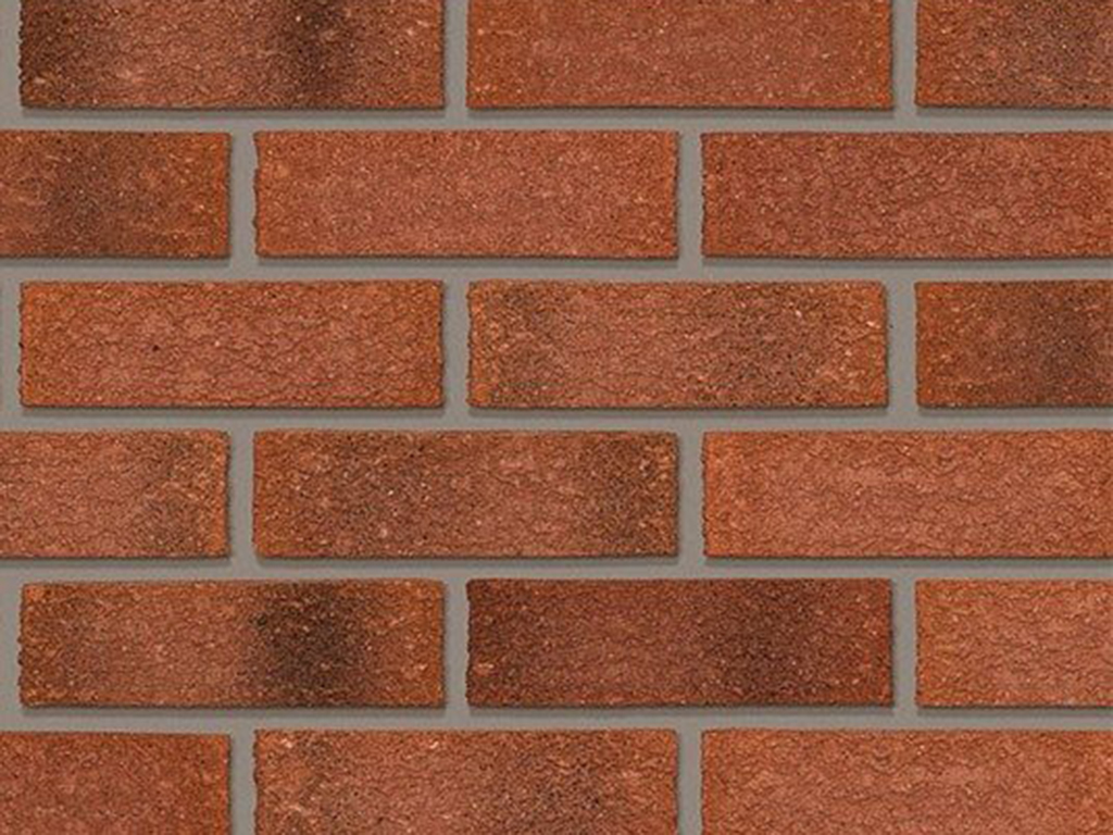 Close up of a wall of Peak Bordeaux Blend bricks