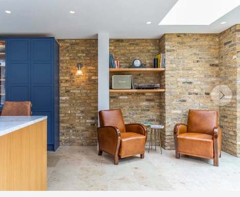 view of living room of genuine reclaimed london yellow stock