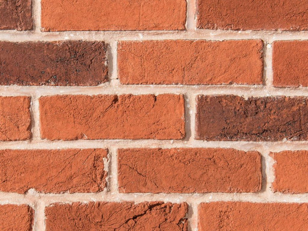 Close up of a wall of Rural Multi Handmade bricks