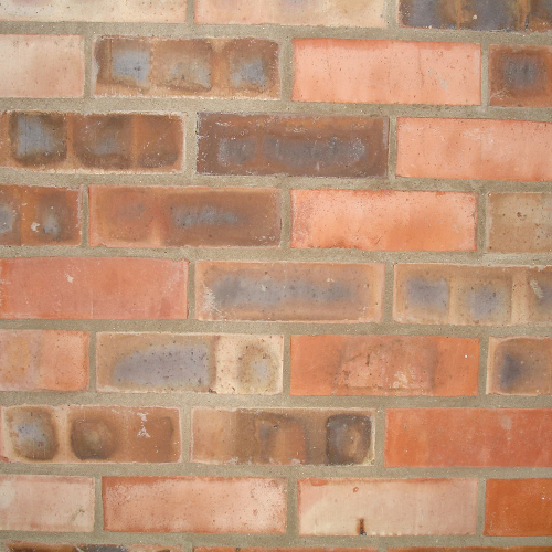 Close up of a wall of Huby bricks