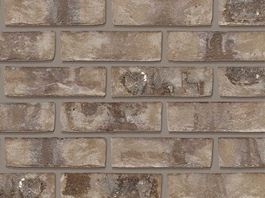 Close up of a wall of Thorn Grijs Gesintered bricks