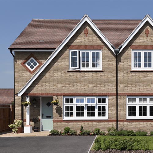 A residential property built using Olde English Grey Linear bricks