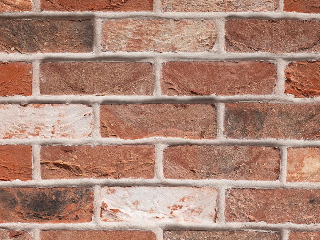 Close up of a wall of Barnhouse Blend bricks