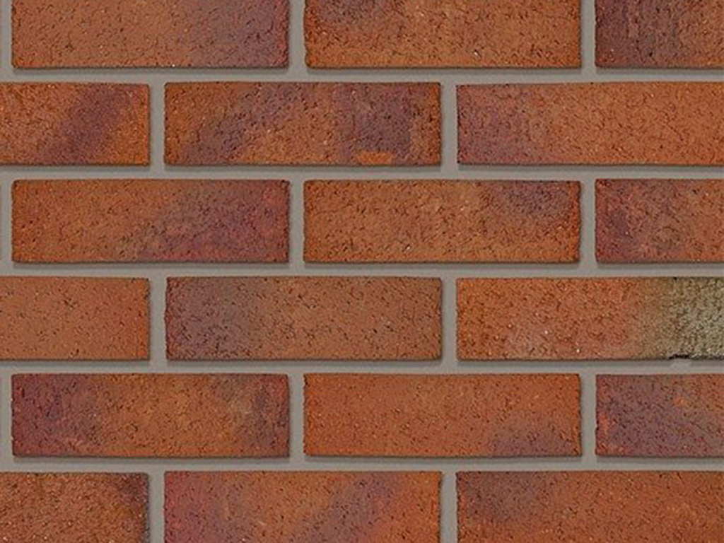 Close up of a wall of Woodland Mixture bricks