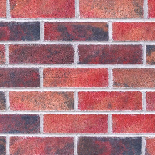 Close up of a wall of Oldtown Multi Smooth bricks