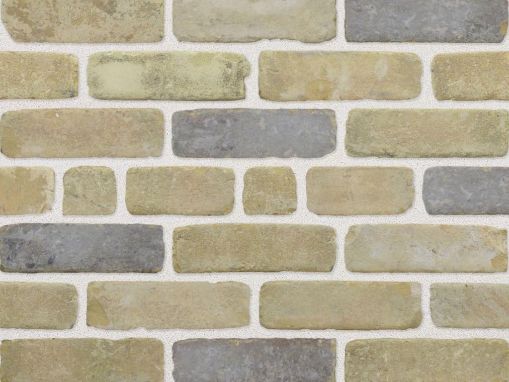 Close up of a wall of Retro Gault Stock bricks