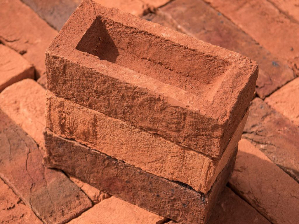 A stack of Rural Multi Handmade bricks