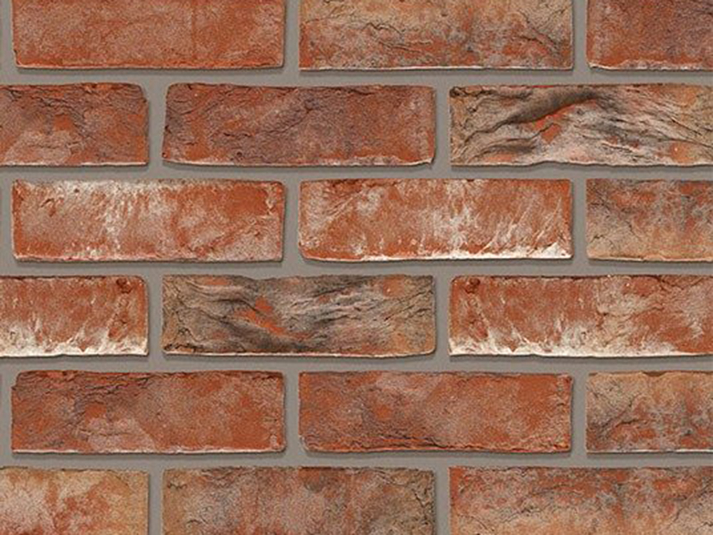 Close up of a wall of Athena Blend bricks