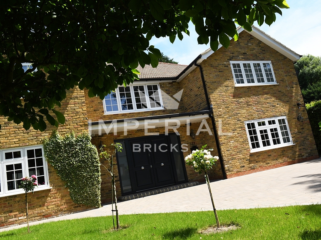 An exterior of a house built using Reclamation Yellow Multi Stock bricks
