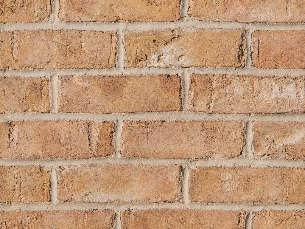 CLose up of a wall of Foxton Cream Handmade bricks