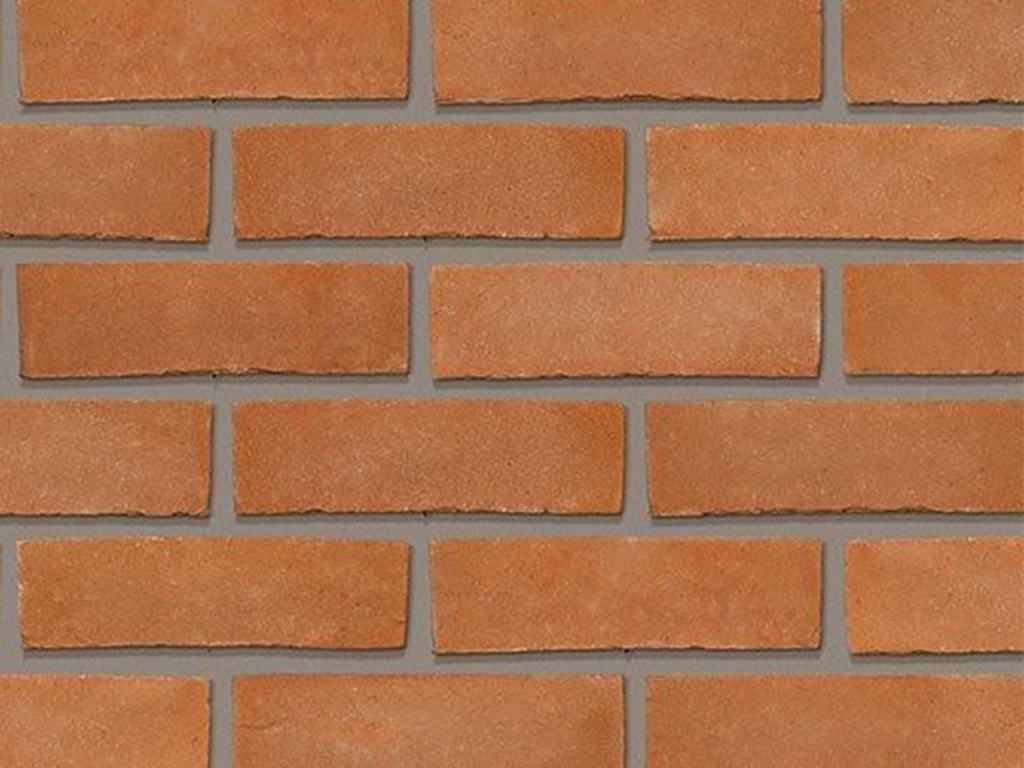 A wall of Waresley Orange Stock bricks