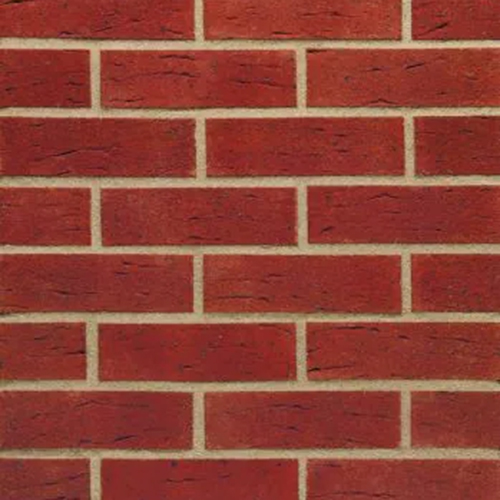 A wall of Tabasco Red Multi bricks