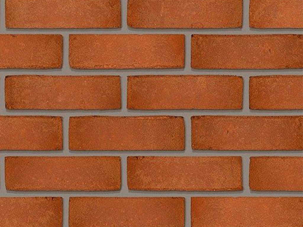 CLose up of a wall of Warnham Terracotta bricks