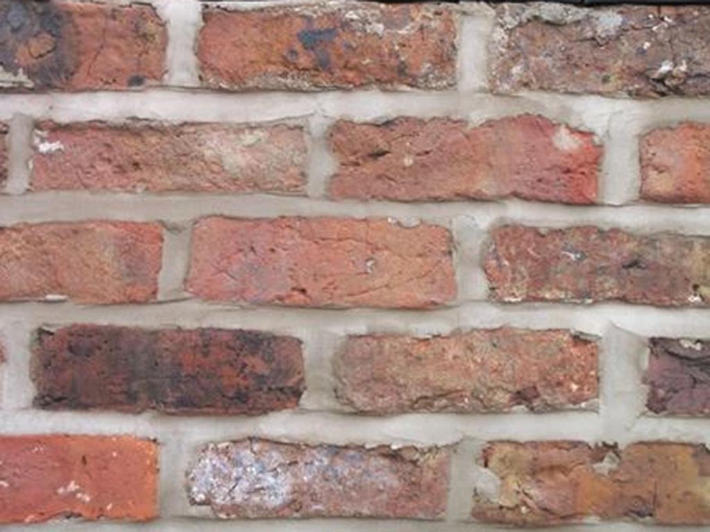 Close up of a wall of Edwardian Handmade bricks