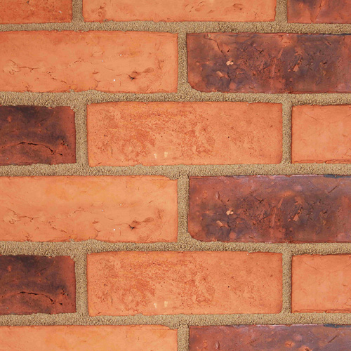 Close up of a wall of Brickfield Antique bricks
