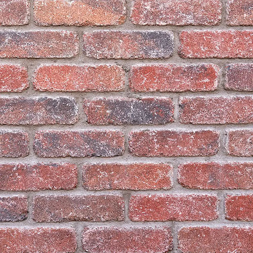 Close up of a wall of Edenmore Antique bricks