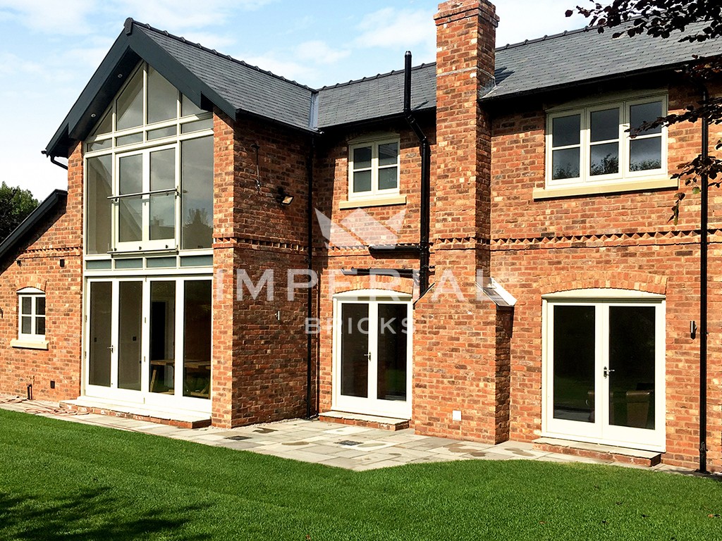 Rear view of a Reclamation Red Handmade brick house