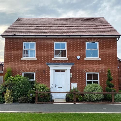 A residential property built using Filton Red bricks