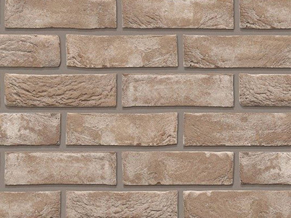 Close up of a wall of Pagus Grey bricks