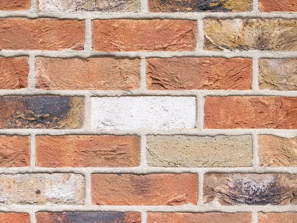 Close up of a wall of Acton Blend bricks