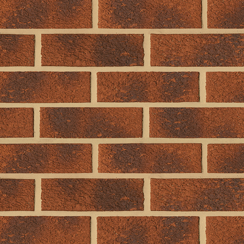 Close up of a wall of Heather Rustic bricks