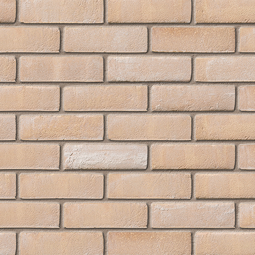 Close up of a wall of Leicester Multi Cream bricks