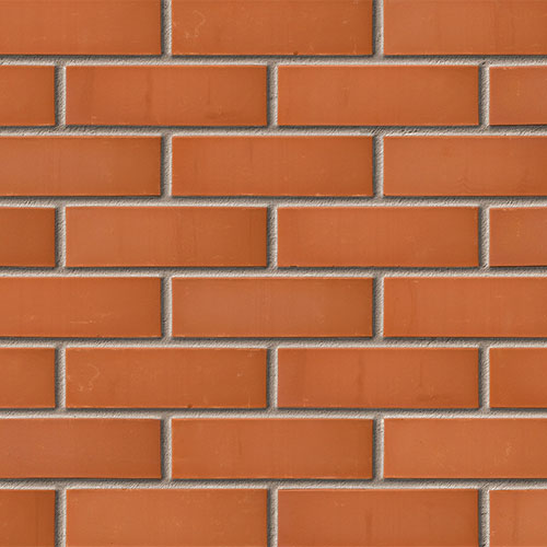 Close up of a wall of Continental Red bricks