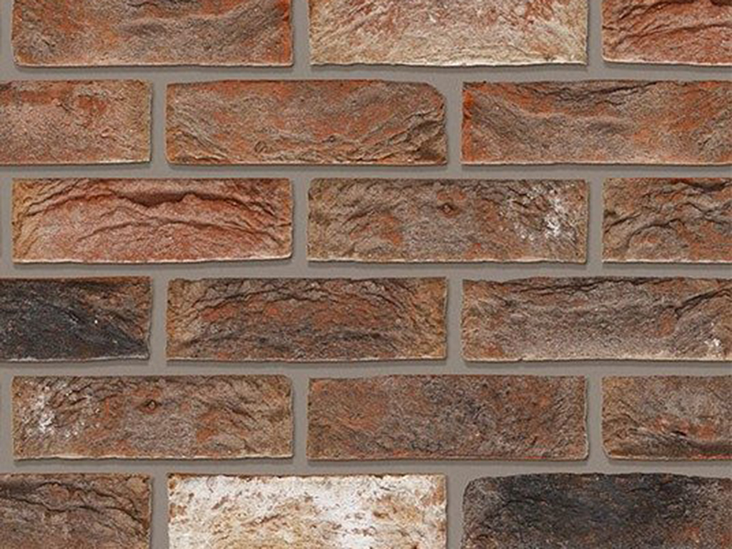 Close up of a wall of Kempley Antique bricks