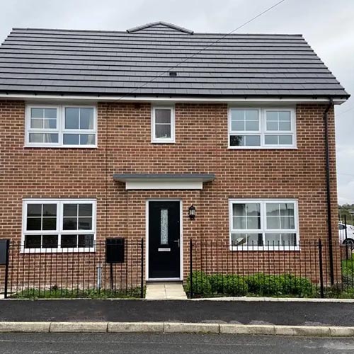 A residential property built using Harrogate Burnt Harvest bricks