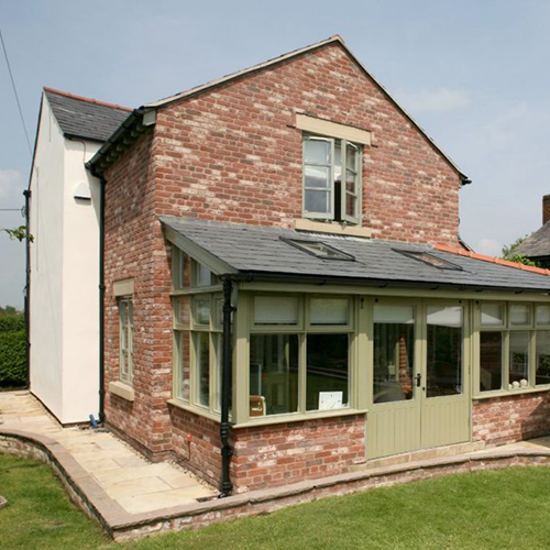 Rear exterior of a house built using Retro Barn Stock bricks