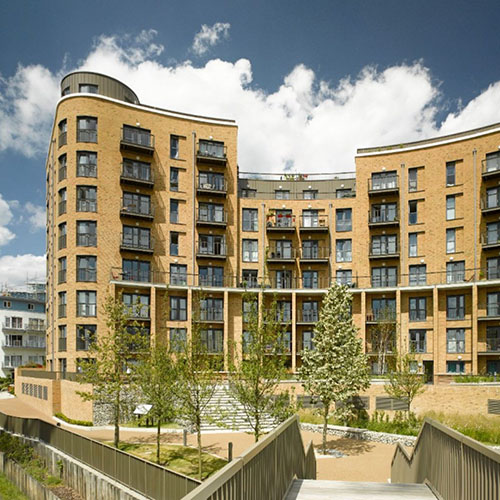 A modern apartment complex built using Brookhurst Yellow Multi bricks