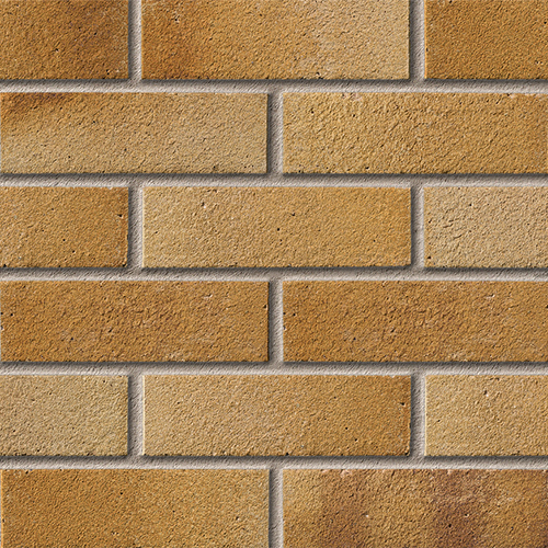 Close up of a wall of Tradesman Buff Multi bricks