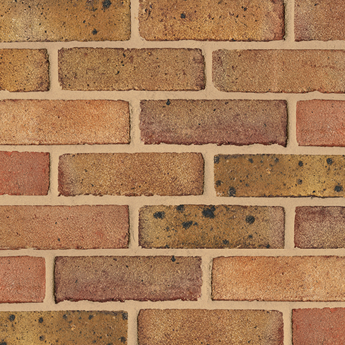 Close up of a wall of Lindfield Yellow Multi bricks