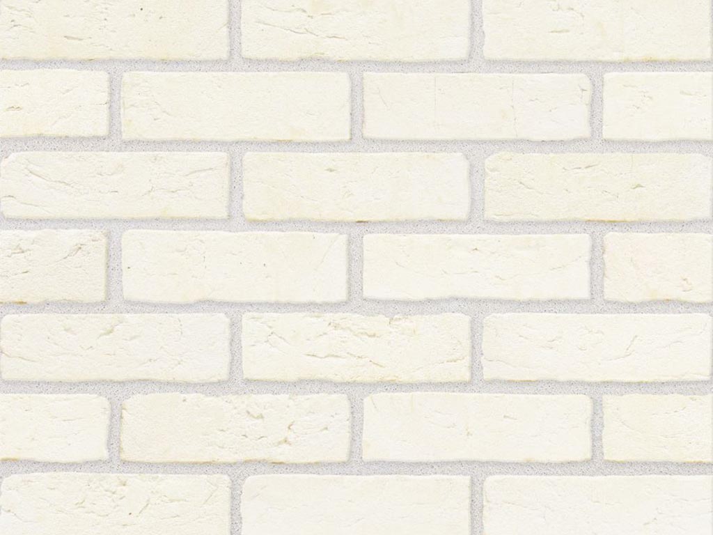 Close up of a wall of Arctic White bricks