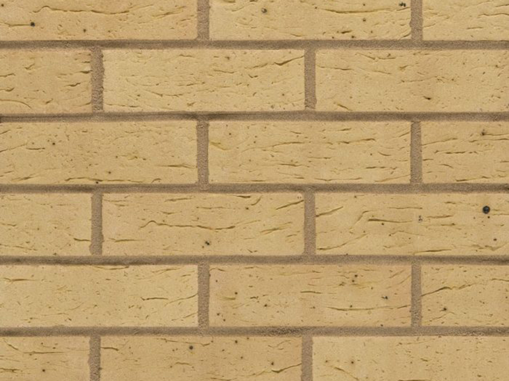 Close up of a wall of Bourneville Buff Blend bricks