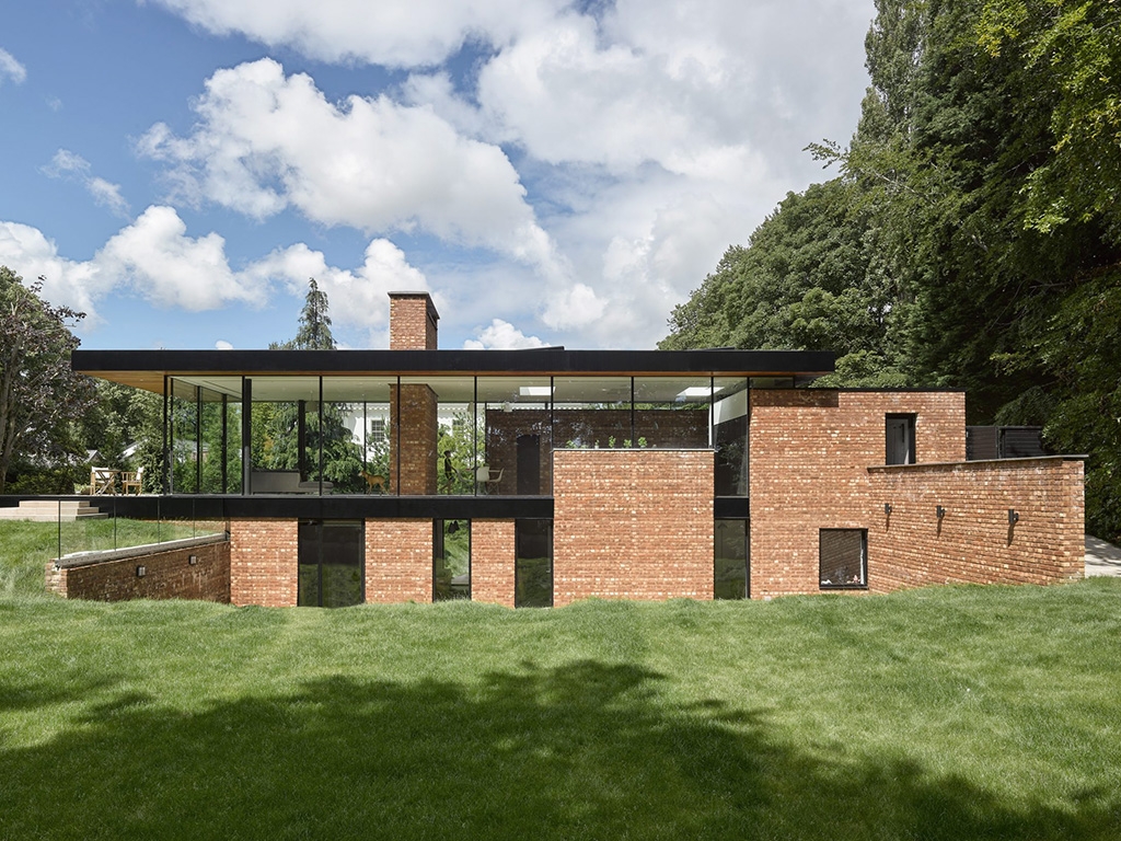 A modern Reclamation Red Handmade brick house