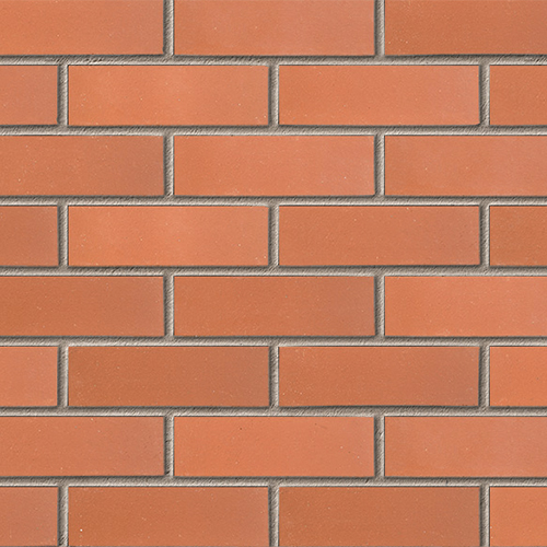Close up of a wall of Cheddar Red bricks
