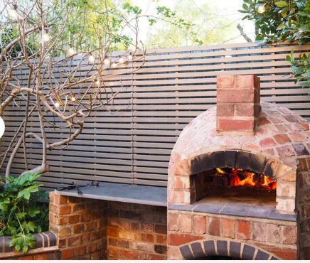 Project view of BBQ in reclaimed industrial blend pressed brick