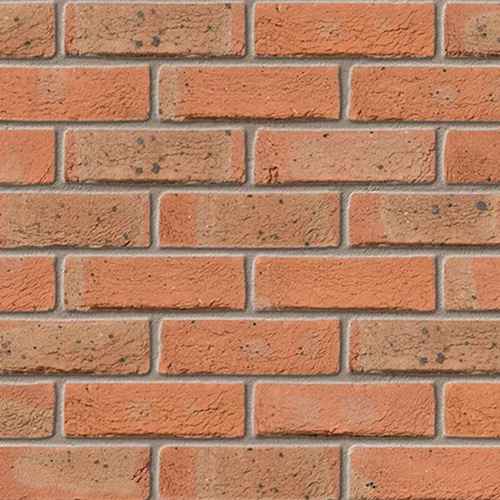A wall of Grosvenor County Mixture bricks