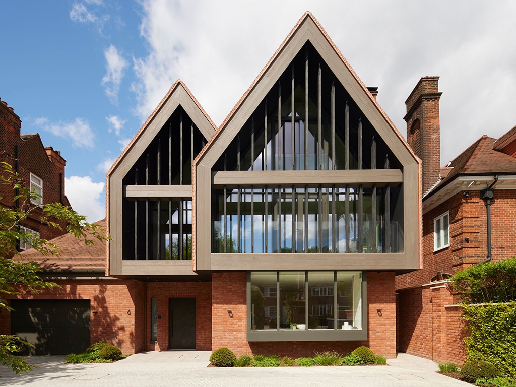 An exterior of a house built using Capital Blend Soft Red bricks