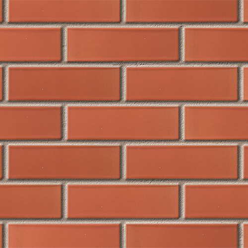 Close up of a wall of Dark Salmon Glazed bricks