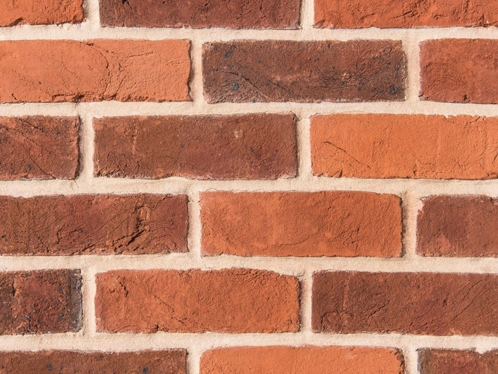 Close up of a wall of Borley Blend bricks